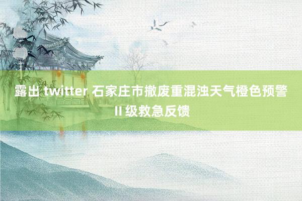 露出 twitter 石家庄市撤废重混浊天气橙色预警Ⅱ级救急反馈