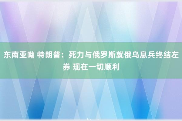 东南亚呦 特朗普：死力与俄罗斯就俄乌息兵终结左券 现在一切顺利